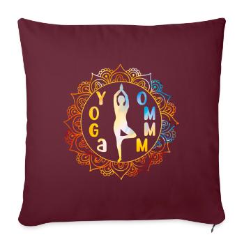 Yoga Baum Mandala Lotusblume Chakra Ashtanga Yoga - Sofakissenbezug 45 x 45 cm - Burgunderrot - Vorne