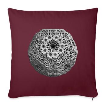 Fractal 3D dodécaèdre cool - Housse de coussin décorative 45 x 45 cm - bordeaux - Devant