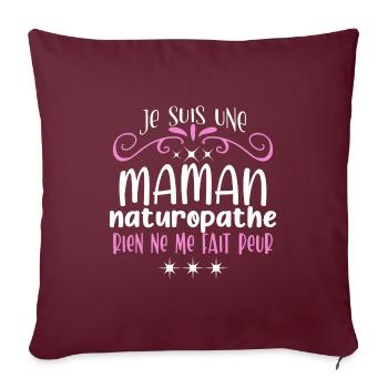 Naturopathe, humour métier naturopathie, maman - Housse de coussin décorative 45 x 45 cm - bordeaux - Devant