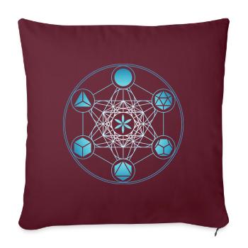 Metatrons Würfel, Heilige Geometrie, Körper - Sofakissenbezug 45 x 45 cm - Burgunderrot - Vorne