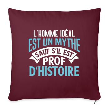 Professeur histoire idée cadeau enseignant prof - Housse de coussin décorative 45 x 45 cm - bordeaux - Devant