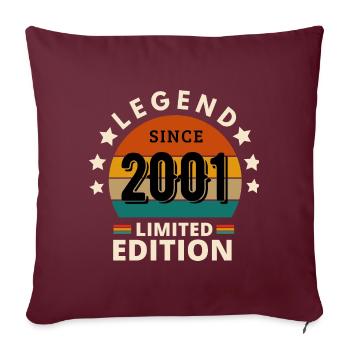 LEGENDE 2001, JAHRGANG 2001 - Sofakissenbezug 45 x 45 cm - Burgunderrot - Vorne