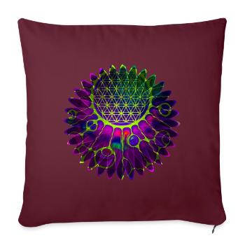 Flower Of Life - Geometric Blossom 2 - Sofakissenbezug 45 x 45 cm - Burgunderrot - Vorne