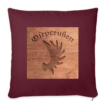 Alte Heimat Ostpreußen - Elchschaufel Symbol 3 - Sofakissenbezug 45 x 45 cm - Burgunderrot - Vorne
