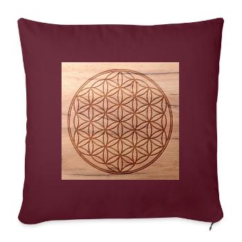 Flower Of Life - Wood Cut Out 1 - Sofa pillowcase 17,3'' x 17,3'' (45 x 45 cm) - burgundy - Front