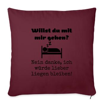 Willst du mit mir gehen? - Sofakissenbezug 45 x 45 cm - Burgunderrot - Vorne