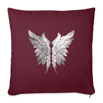 Les ailes de l’ange - Housse de coussin décorative 45 x 45 cm - bordeaux - Devant