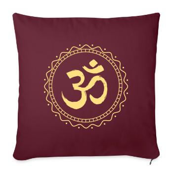 Om Yoga Méditation Namaste Bouddhisme Chakra Repos - Housse de coussin décorative 45 x 45 cm - bordeaux - Devant