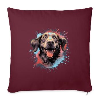 Chien - Housse de coussin décorative 45 x 45 cm - bordeaux - Devant