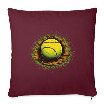 Balle de tennis - Housse de coussin décorative 45 x 45 cm - bordeaux - Devant