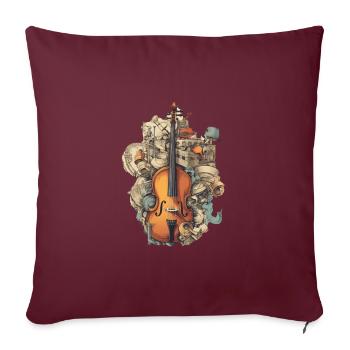 Musik Instrumente - Sofakissenbezug 45 x 45 cm - Burgunderrot - Vorne