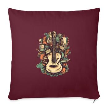 Musik Instrumente - Sofakissenbezug 45 x 45 cm - Burgunderrot - Vorne