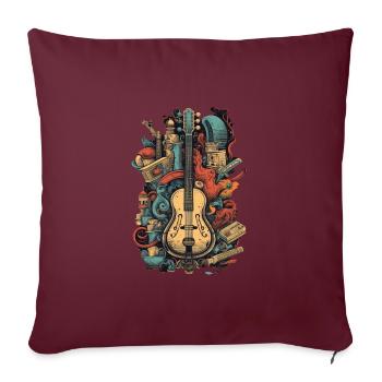 Musik Instrumente - Sofakissenbezug 45 x 45 cm - Burgunderrot - Vorne