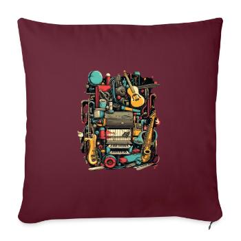 Musik Instrumente - Sofakissenbezug 45 x 45 cm - Burgunderrot - Vorne