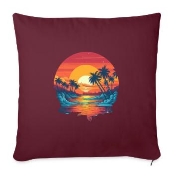 Plage - Housse de coussin décorative 45 x 45 cm - bordeaux - Devant