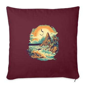 Plage - Housse de coussin décorative 45 x 45 cm - bordeaux - Devant