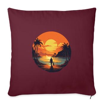 Plage - Housse de coussin décorative 45 x 45 cm - bordeaux - Devant