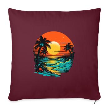 Plage - Housse de coussin décorative 45 x 45 cm - bordeaux - Devant