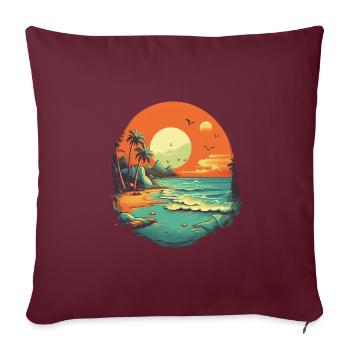 Plage - Housse de coussin décorative 45 x 45 cm - bordeaux - Devant