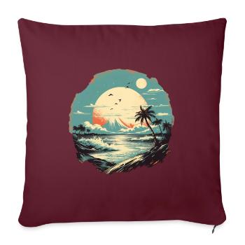 Plage - Housse de coussin décorative 45 x 45 cm - bordeaux - Devant
