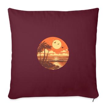 Plage - Housse de coussin décorative 45 x 45 cm - bordeaux - Devant