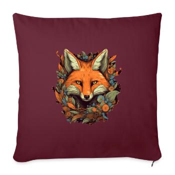 Fuchs - Sofakissenbezug 45 x 45 cm - Burgunderrot - Vorne