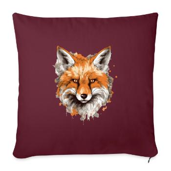 Fuchs - Sofakissenbezug 45 x 45 cm - Burgunderrot - Vorne