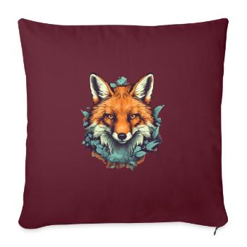 Fuchs - Sofakissenbezug 45 x 45 cm - Burgunderrot - Vorne