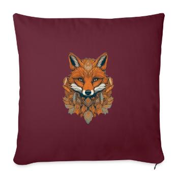 Fuchs - Sofakissenbezug 45 x 45 cm - Burgunderrot - Vorne
