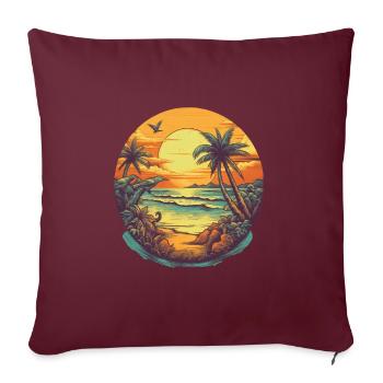 Plage - Housse de coussin décorative 45 x 45 cm - bordeaux - Devant