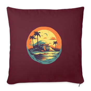 Plage - Housse de coussin décorative 45 x 45 cm - bordeaux - Devant