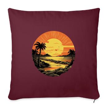 Plage - Housse de coussin décorative 45 x 45 cm - bordeaux - Devant