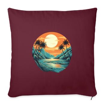 Plage - Housse de coussin décorative 45 x 45 cm - bordeaux - Devant