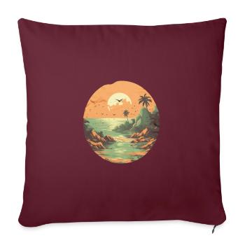 Plage - Housse de coussin décorative 45 x 45 cm - bordeaux - Devant