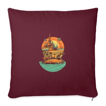 Plage - Housse de coussin décorative 45 x 45 cm - bordeaux - Devant
