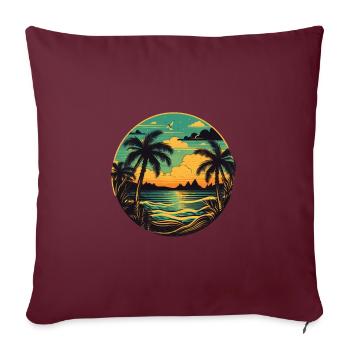 Plage - Housse de coussin décorative 45 x 45 cm - bordeaux - Devant