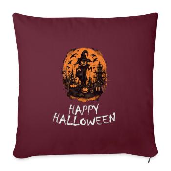 Halloween - Joyeux Halloween - Housse de coussin décorative 45 x 45 cm - bordeaux - Devant