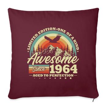 1964 Jahrgang Vintage Geburtstag Geschenk Retro - Sofakissenbezug 45 x 45 cm - Burgunderrot - Vorne