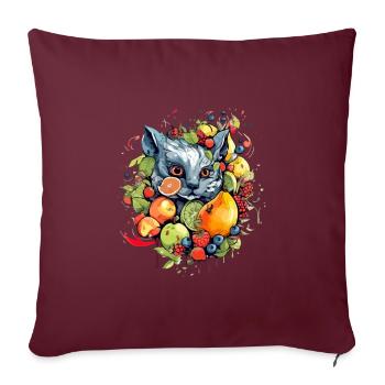 Tigri in the fruits - Sofa pillowcase 17,3'' x 17,3'' (45 x 45 cm) - burgundy - Front