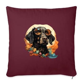 Chien - Housse de coussin décorative 45 x 45 cm - bordeaux - Devant