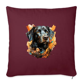 Chien - Housse de coussin décorative 45 x 45 cm - bordeaux - Devant