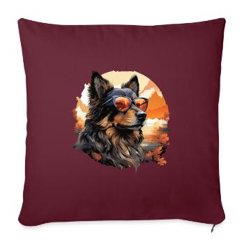 Chien - Housse de coussin décorative 45 x 45 cm - bordeaux - Devant
