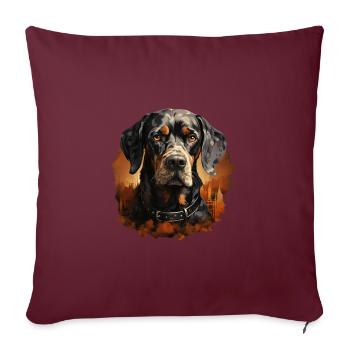 Chien - Housse de coussin décorative 45 x 45 cm - bordeaux - Devant