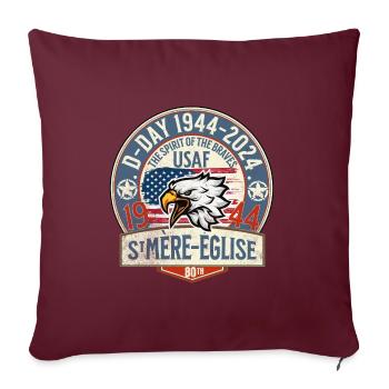 D DAY 1944 2024 St Mère Eglise Airborne 2 - Sofakissenbezug 45 x 45 cm - Burgunderrot - Vorne