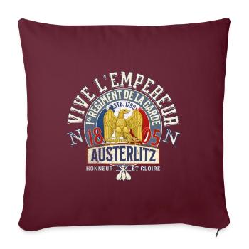 Vive l empereur Austerlitz 1805 - Housse de coussin décorative 45 x 45 cm - bordeaux - Devant
