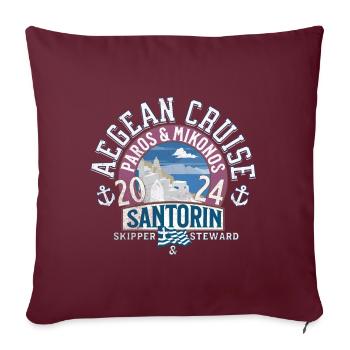 AEGEAN CRUISE Santorini - Sofakissenbezug 45 x 45 cm - Burgunderrot - Vorne