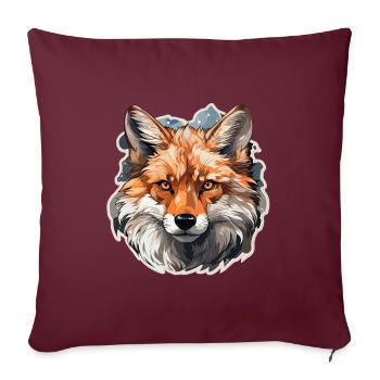 Renard - illustration - Housse de coussin décorative 45 x 45 cm - bordeaux - Devant