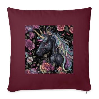 Black Unicorn Design - Sofa pillowcase 17,3'' x 17,3'' (45 x 45 cm) - burgundy - Front