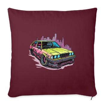 Auto - Illustration - Sofakissenbezug 45 x 45 cm - Burgunderrot - Vorne