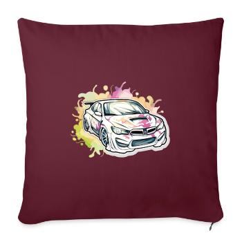 Auto - Illustration - Sofakissenbezug 45 x 45 cm - Burgunderrot - Vorne